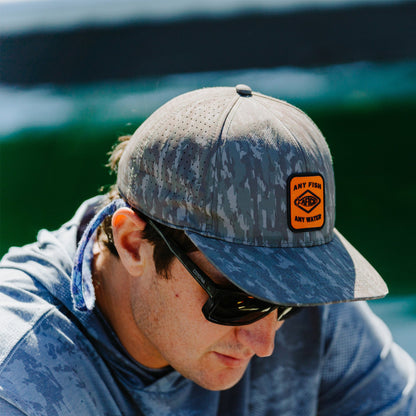 Black Storm Camo Flippin' Tech Fishing Hat / AFTCO Customer Favorite