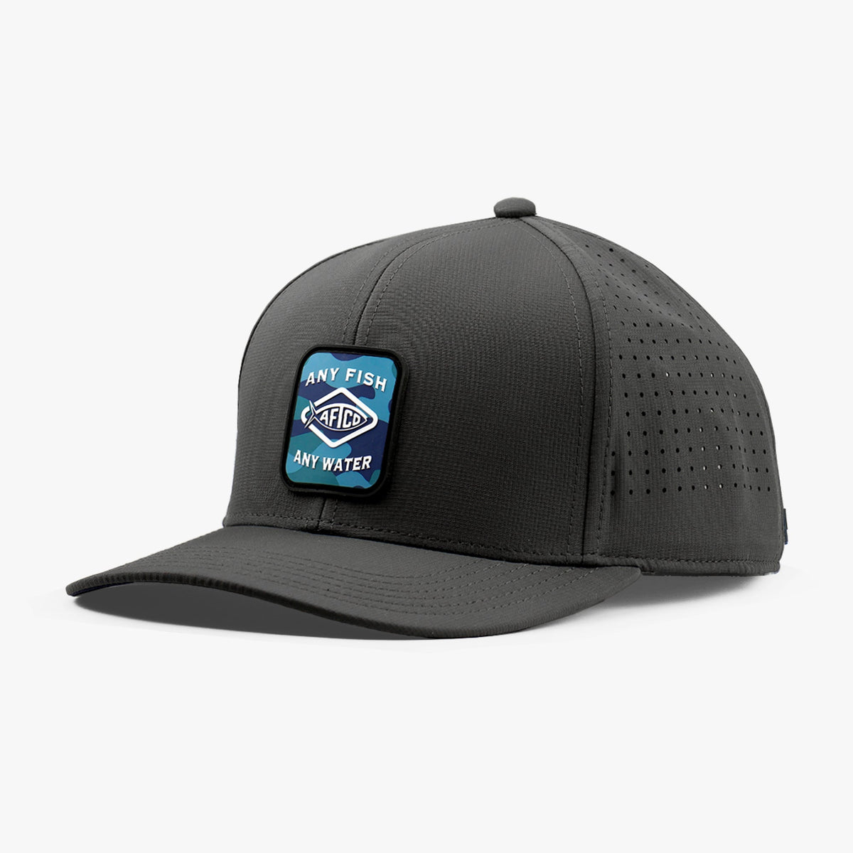 Black Storm Camo Flippin' Tech Fishing Hat / AFTCO Customer Favorite