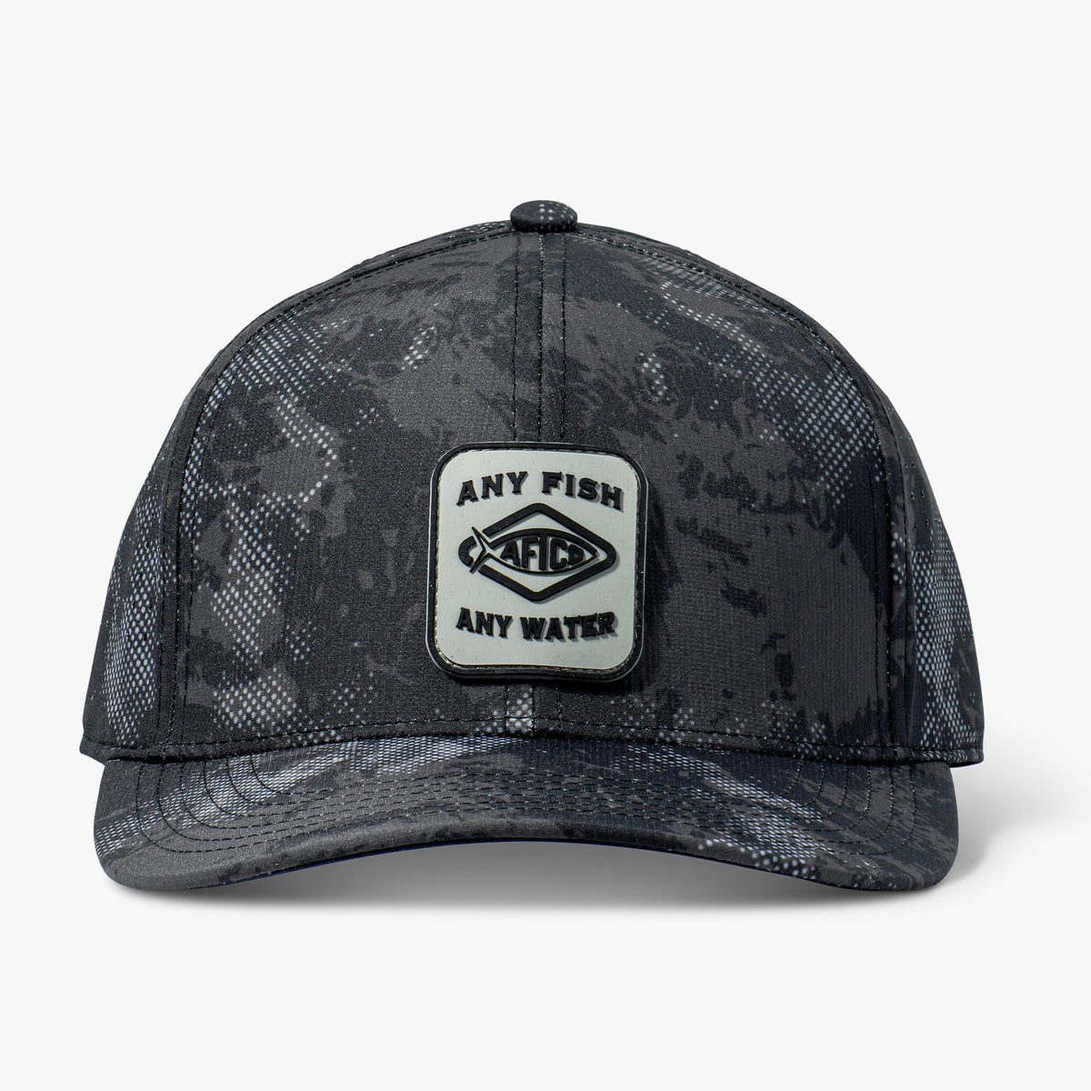 Black Storm Camo Flippin' Tech Fishing Hat / AFTCO Customer Favorite