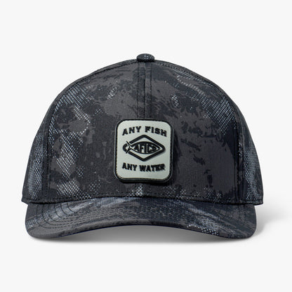 Black Storm Camo Flippin' Tech Fishing Hat / AFTCO Customer Favorite