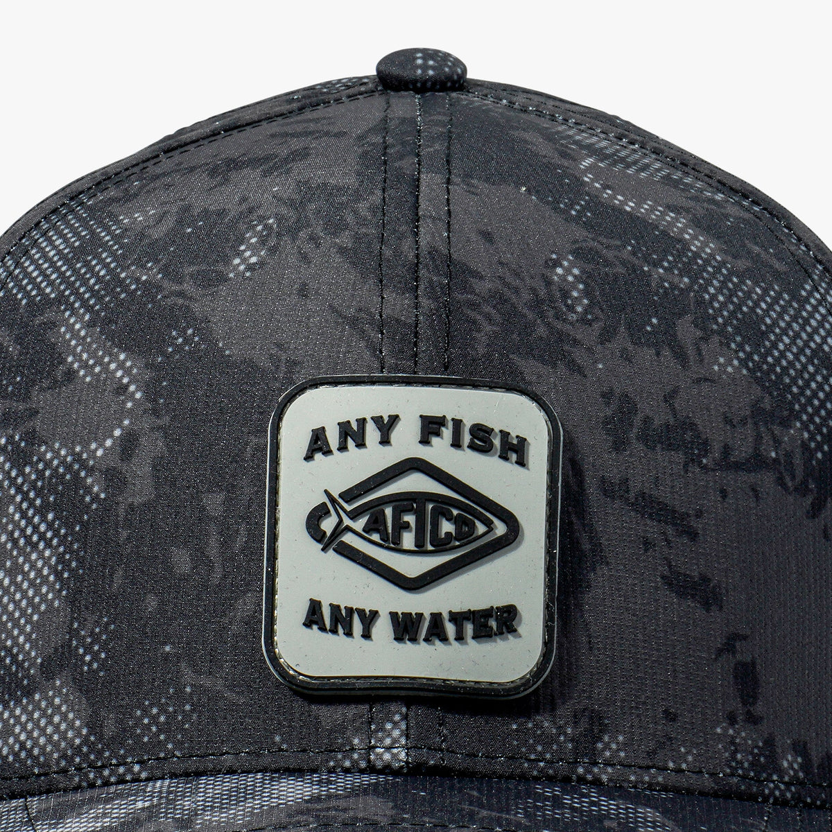 Black Storm Camo Flippin' Tech Fishing Hat / AFTCO Customer Favorite