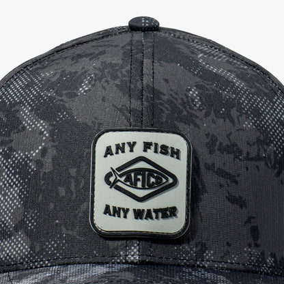Black Storm Camo Flippin' Tech Fishing Hat / AFTCO Customer Favorite