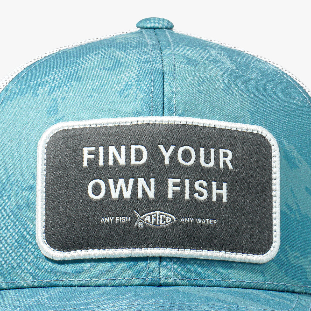 Dusk Storm Camo Find Your Own Fish Trucker Hat / AFTCO Quality