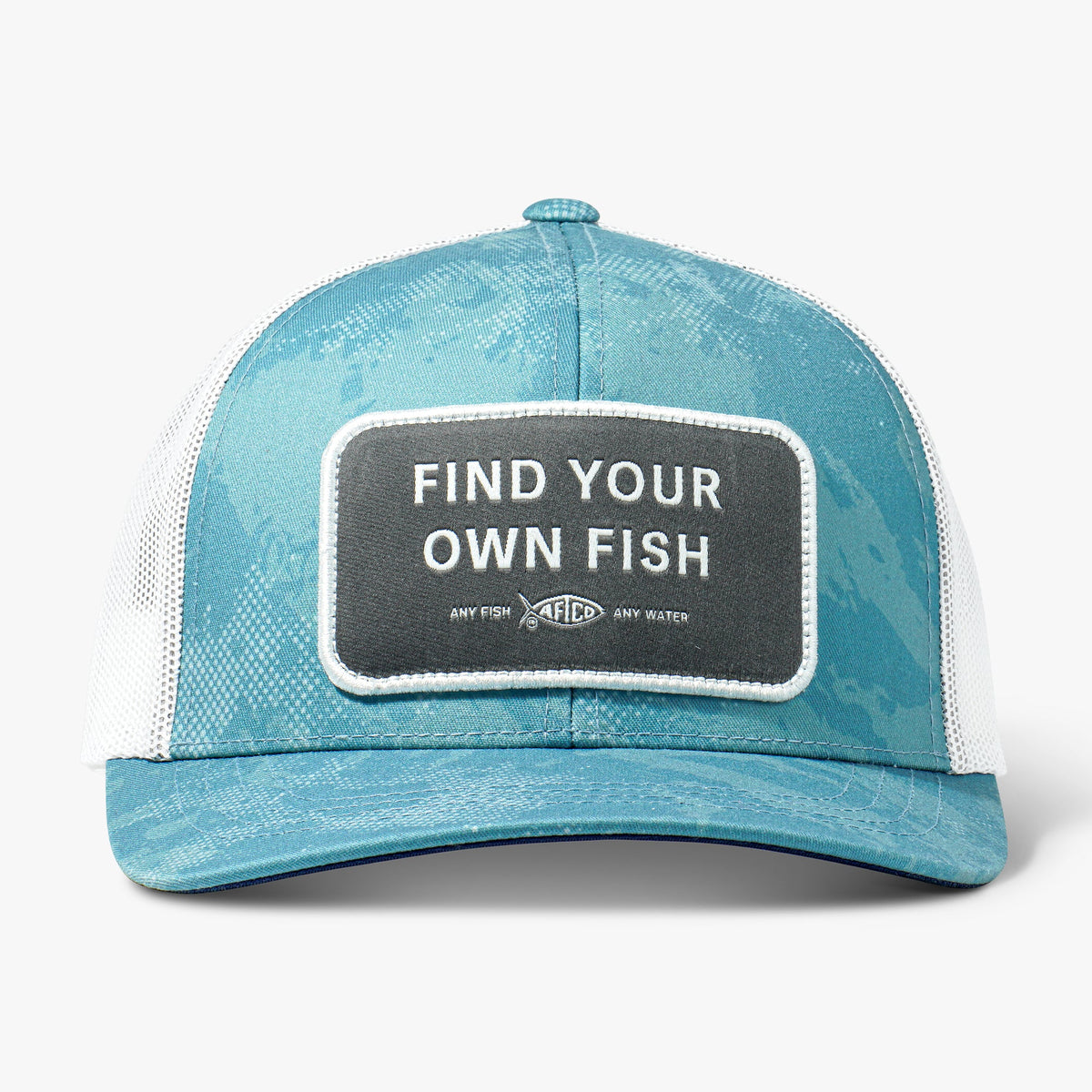 Dusk Storm Camo Find Your Own Fish Trucker Hat / AFTCO Quality