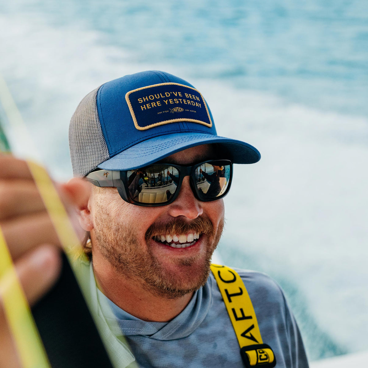 Navy Should've Been Here Yesterday Fishing Trucker Hat / AFTCO Deals