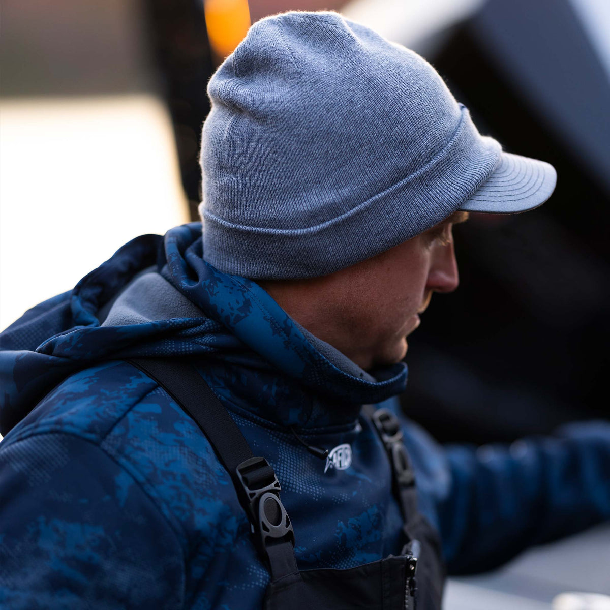 Navy Breakwater Waterproof Fishing Beanie / AFTCO Sale