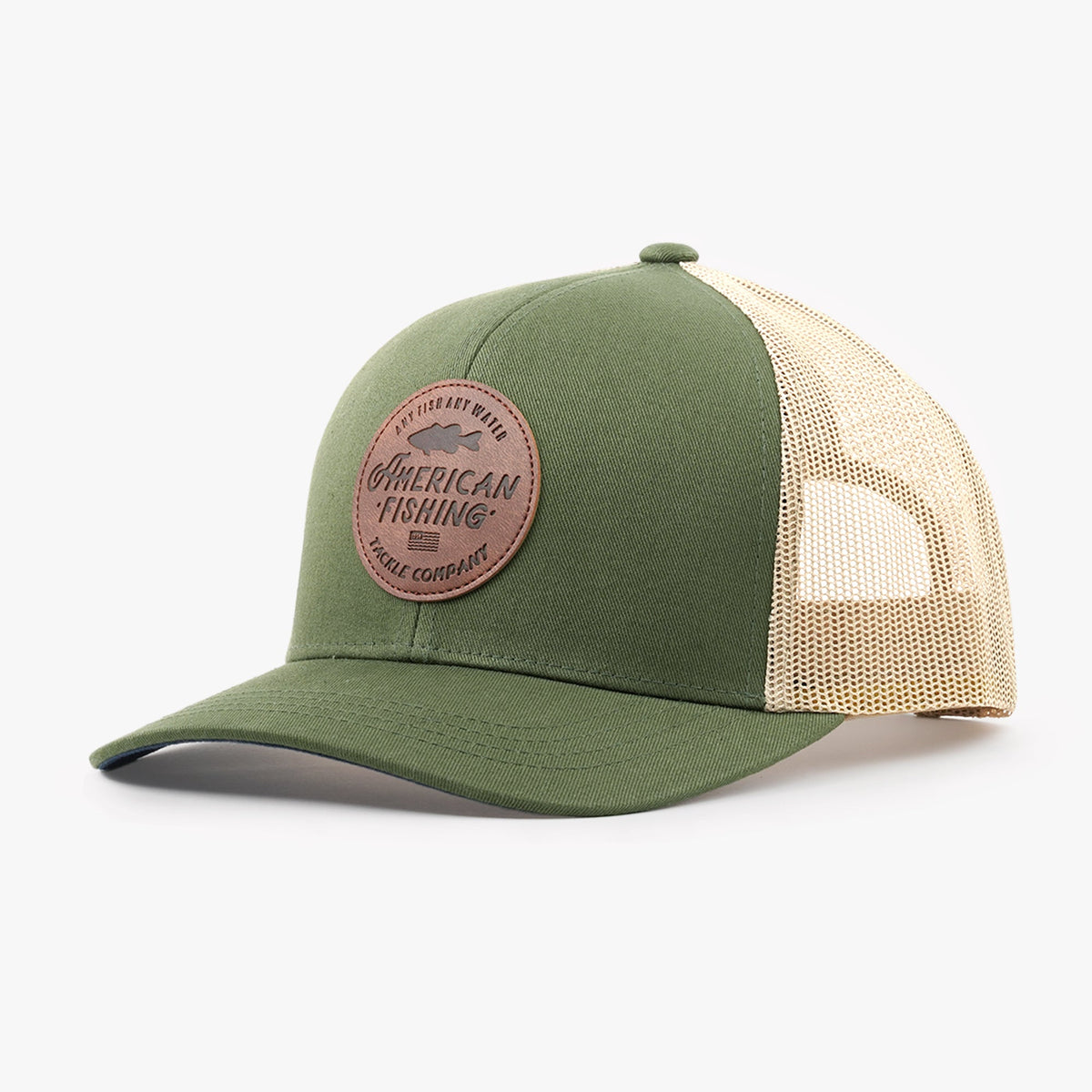 Olive Lemonade Leather Trucker Hat / AFTCO Value