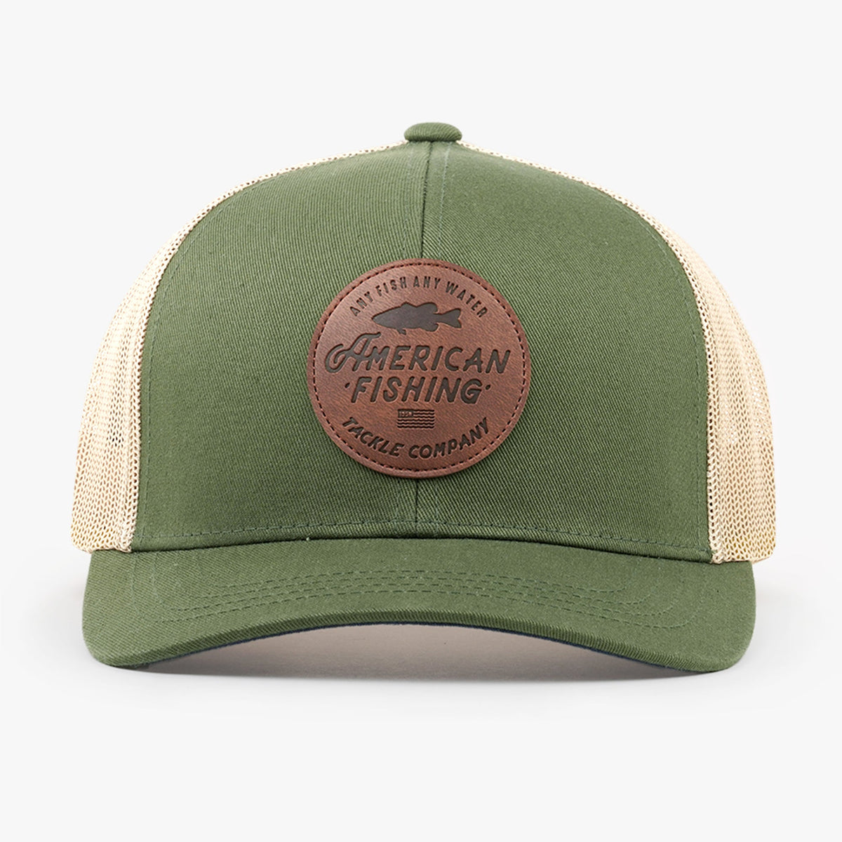 Olive Lemonade Leather Trucker Hat / AFTCO Value
