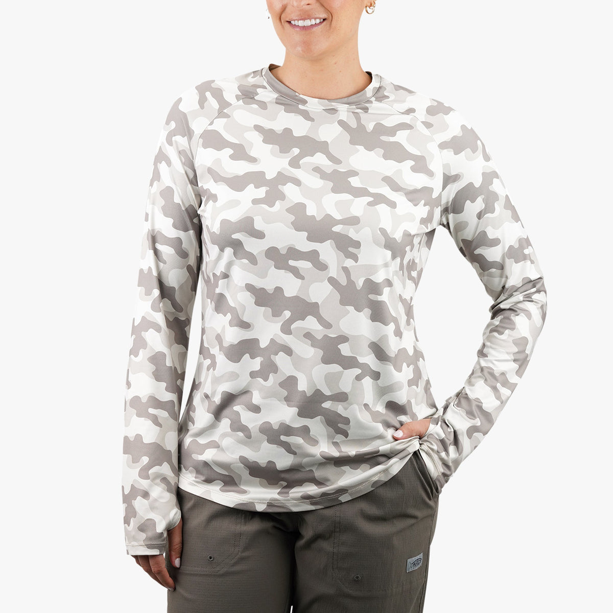 Bone OG Camo Women's Tactical Camo LS Performance Shirt / AFTCO Discount