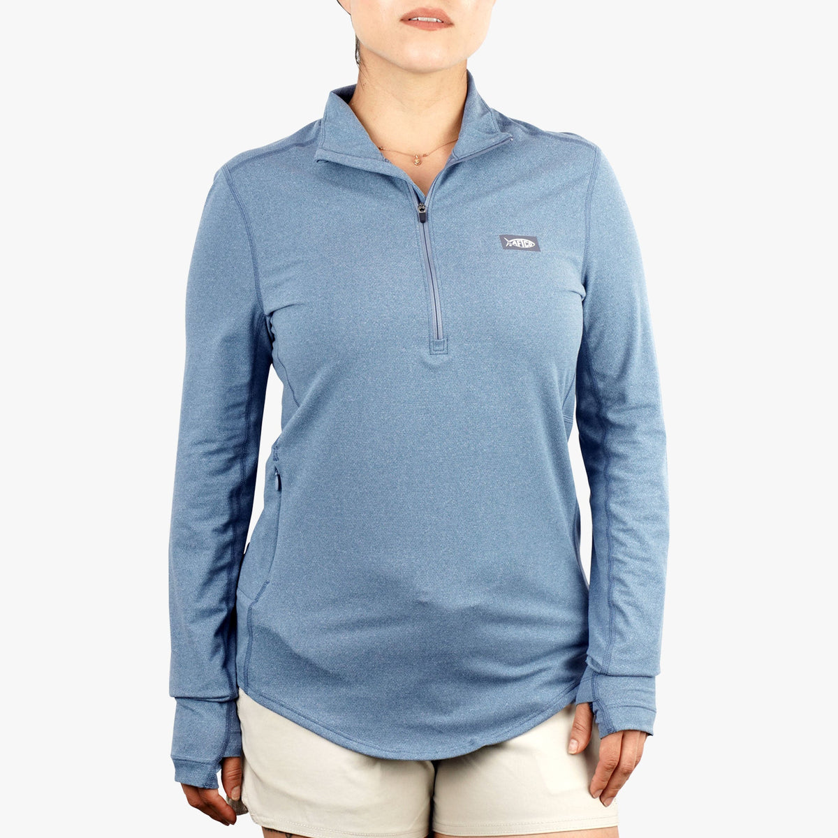 Harbor Gray Heather Women's Mojeaux 1/4 Zip Performance Shirt / AFTCO Essential