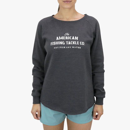 Light Blue Women's Whiskey Crewneck Fleece / AFTCO Essential