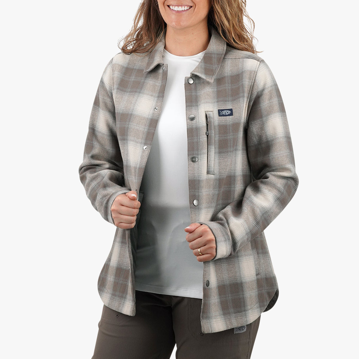 Sand Heather Women's Stout Shacket / AFTCO Discount