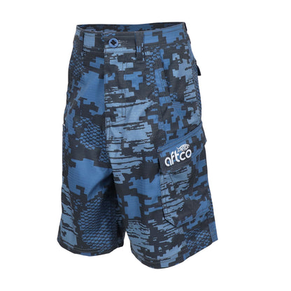 Navy Digi Camo Youth Tactical Shorts / AFTCO Trusted
