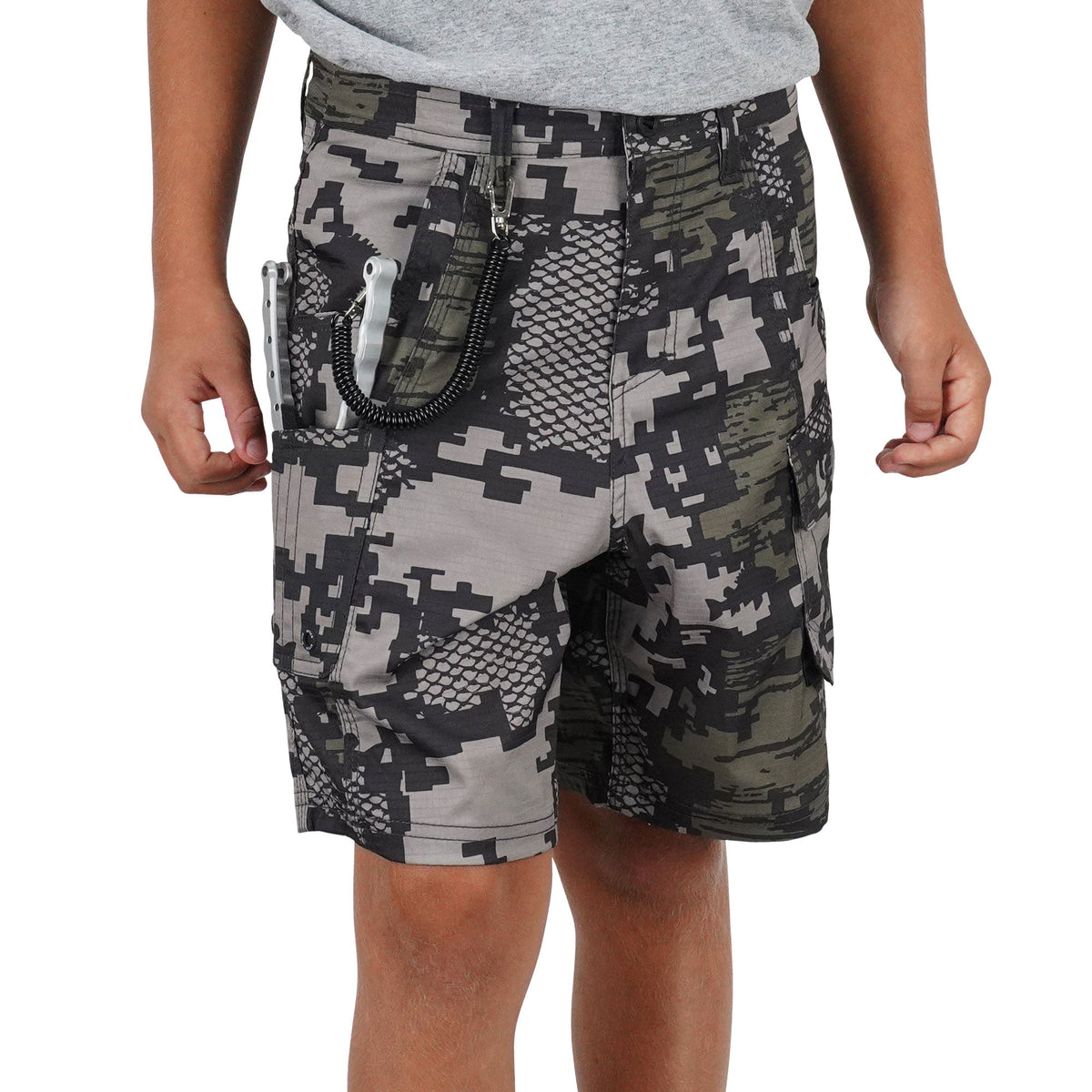 Navy Digi Camo Youth Tactical Shorts / AFTCO Trusted