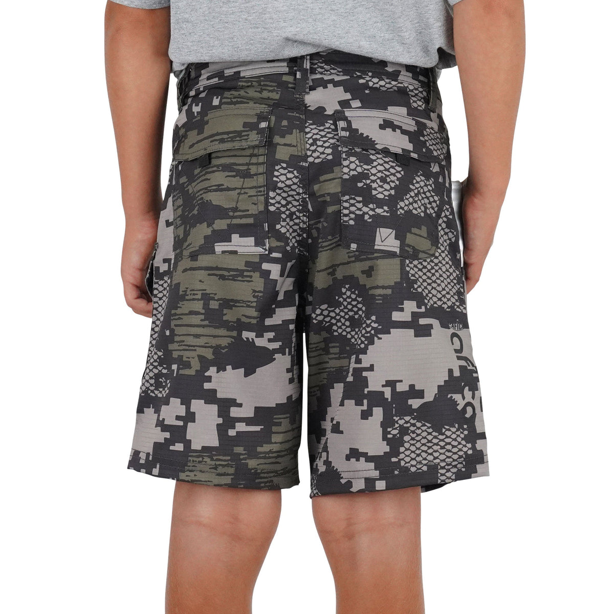 Navy Digi Camo Youth Tactical Shorts / AFTCO Trusted