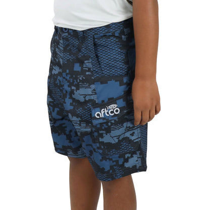 Navy Digi Camo Youth Tactical Shorts / AFTCO Trusted