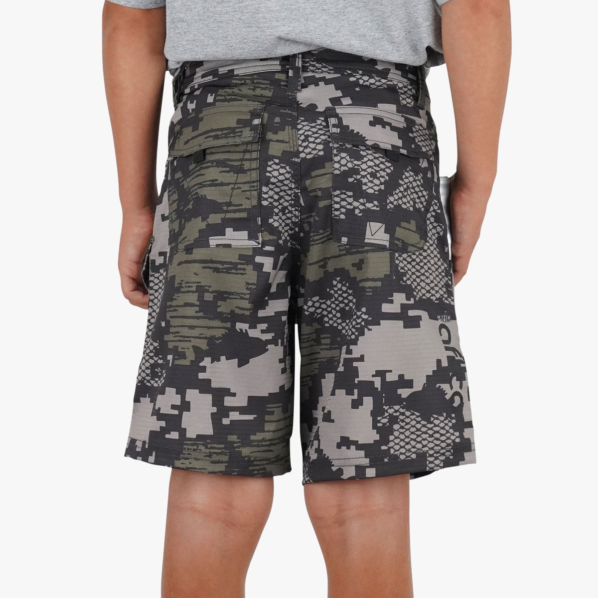 Navy Digi Camo Youth Tactical Shorts / AFTCO Trusted