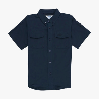 Navy Youth Rangle Short Sleeve Woven Tech Tees / AFTCO Great Value