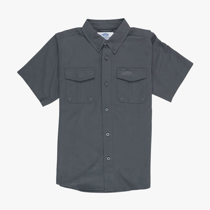 Navy Youth Rangle Short Sleeve Woven Tech Tees / AFTCO Great Value