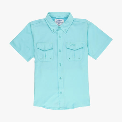 Navy Youth Rangle Short Sleeve Woven Tech Tees / AFTCO Great Value