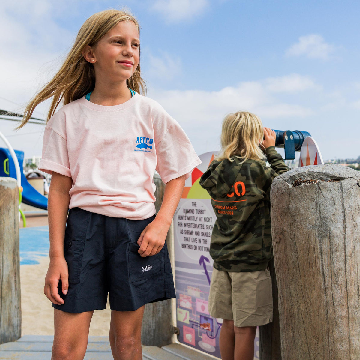 Clearwater Spotted Kid's Fishing Shirts / AFTCO Best Price