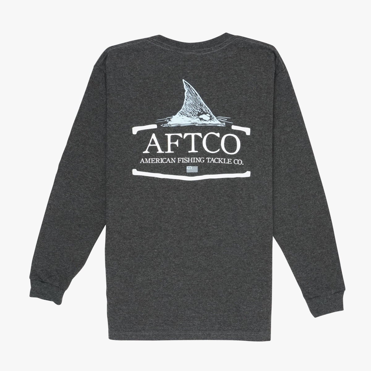 Charcoal Heather Youth Tall Tail LS T-Shirt / AFTCO Great Value