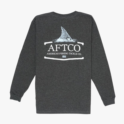 Charcoal Heather Youth Tall Tail LS T-Shirt / AFTCO Great Value