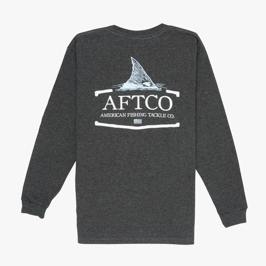 Charcoal Heather Youth Tall Tail LS T-Shirt / AFTCO Great Value