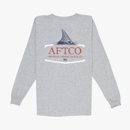 Charcoal Heather Youth Tall Tail LS T-Shirt / AFTCO Great Value