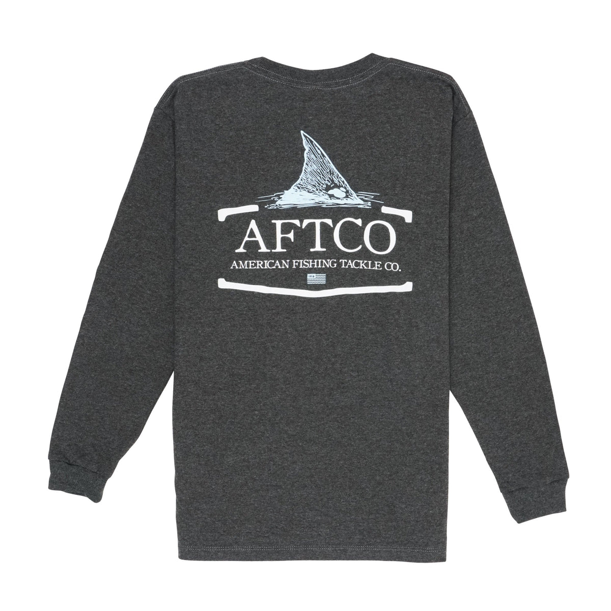 Charcoal Heather Youth Tall Tail LS T-Shirt / AFTCO Great Value