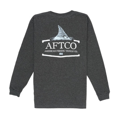 Charcoal Heather Youth Tall Tail LS T-Shirt / AFTCO Great Value