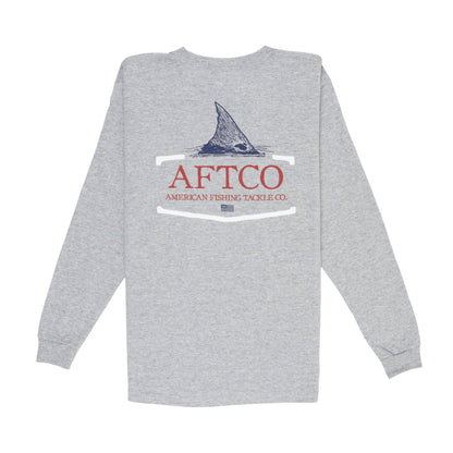 Charcoal Heather Youth Tall Tail LS T-Shirt / AFTCO Great Value