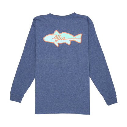 Navy Heather Youth Red Hot LS T-Shirt / AFTCO Sale