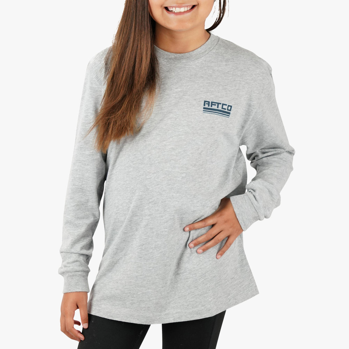 Athletic Heather Youth Peaks LS Fishing T-Shirt For Kids / AFTCO Hot Sale