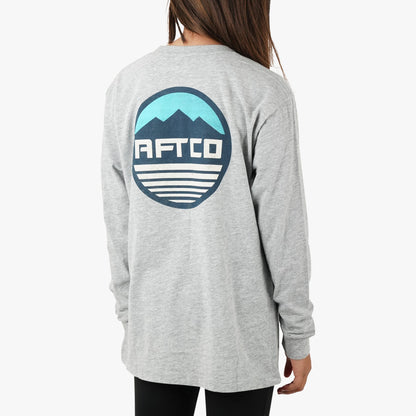 Athletic Heather Youth Peaks LS Fishing T-Shirt For Kids / AFTCO Hot Sale