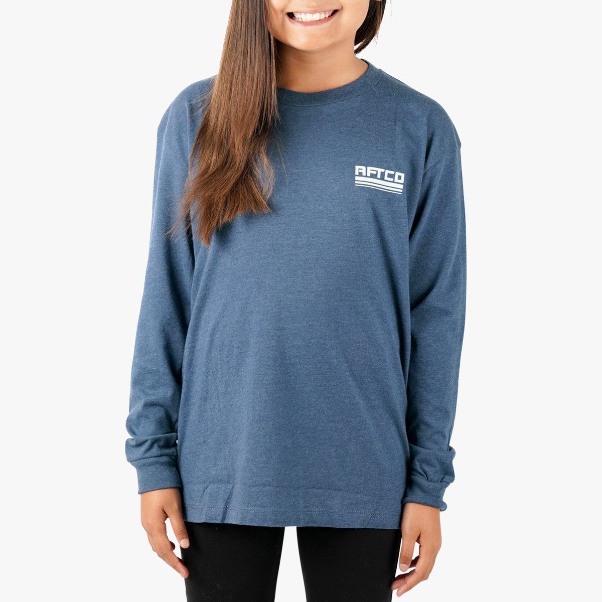 Athletic Heather Youth Peaks LS Fishing T-Shirt For Kids / AFTCO Hot Sale