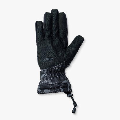 Black Storm Camo Hydronaut Insulated Cold Weather Fishing Gloves / AFTCO Smart Buy