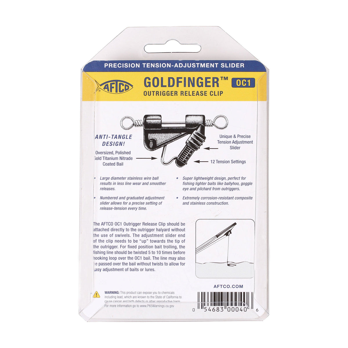 Black Goldfinger Outrigger Clip / AFTCO Exclusive