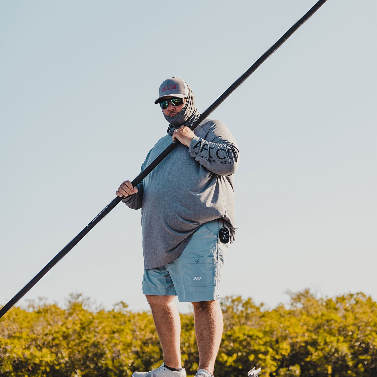 Splish Splash Heather Big Guy Samurai LS Performance Shirt / AFTCO Special Offer