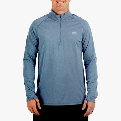 Bering Sea Heather Air O Mesh 1/4 Zip Performance Shirt / AFTCO Everyday