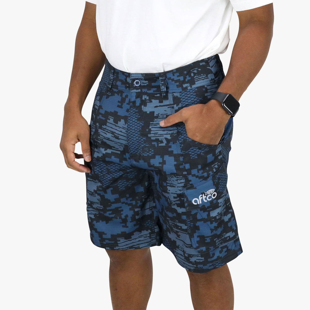 Navy Digi Camo Tactical Camo Fishing Shorts - AFTCO / AFTCO Deals