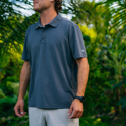 Charcoal Heather Air O Mesh Performance Polo / AFTCO Sale