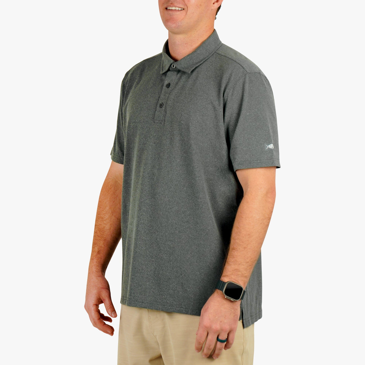 Charcoal Heather Air O Mesh Performance Polo / AFTCO Sale