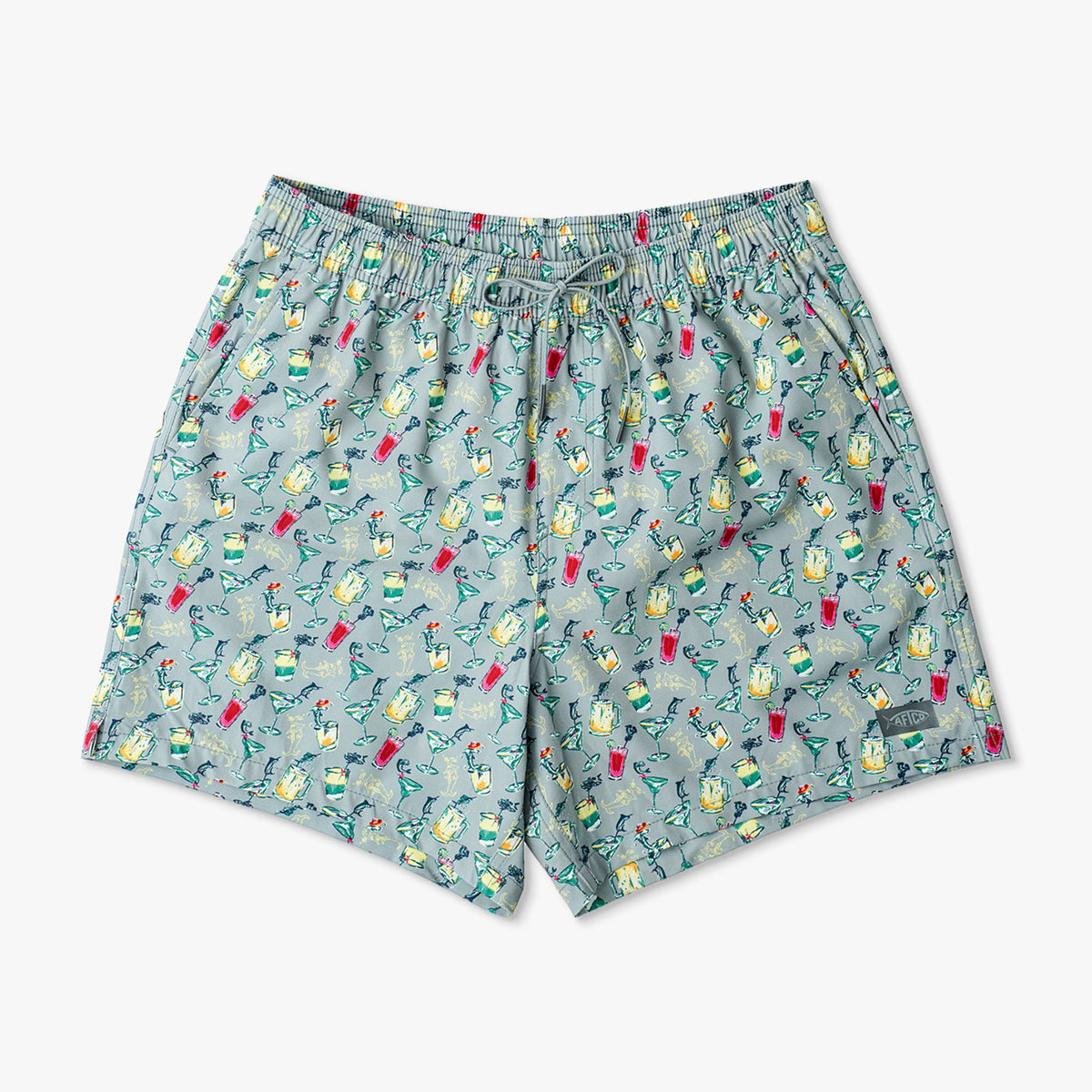 Gray Strike Printed Swim Trunks / AFTCO Hot Sale