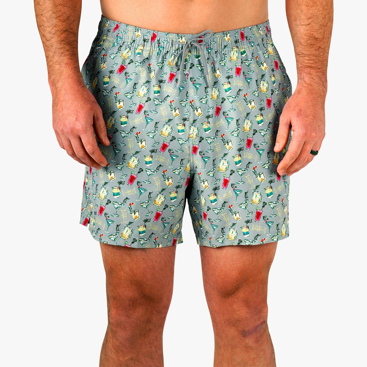 Gray Strike Printed Swim Trunks / AFTCO Hot Sale