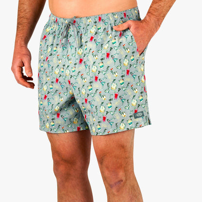 Gray Strike Printed Swim Trunks / AFTCO Hot Sale