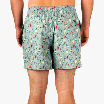 Gray Strike Printed Swim Trunks / AFTCO Hot Sale