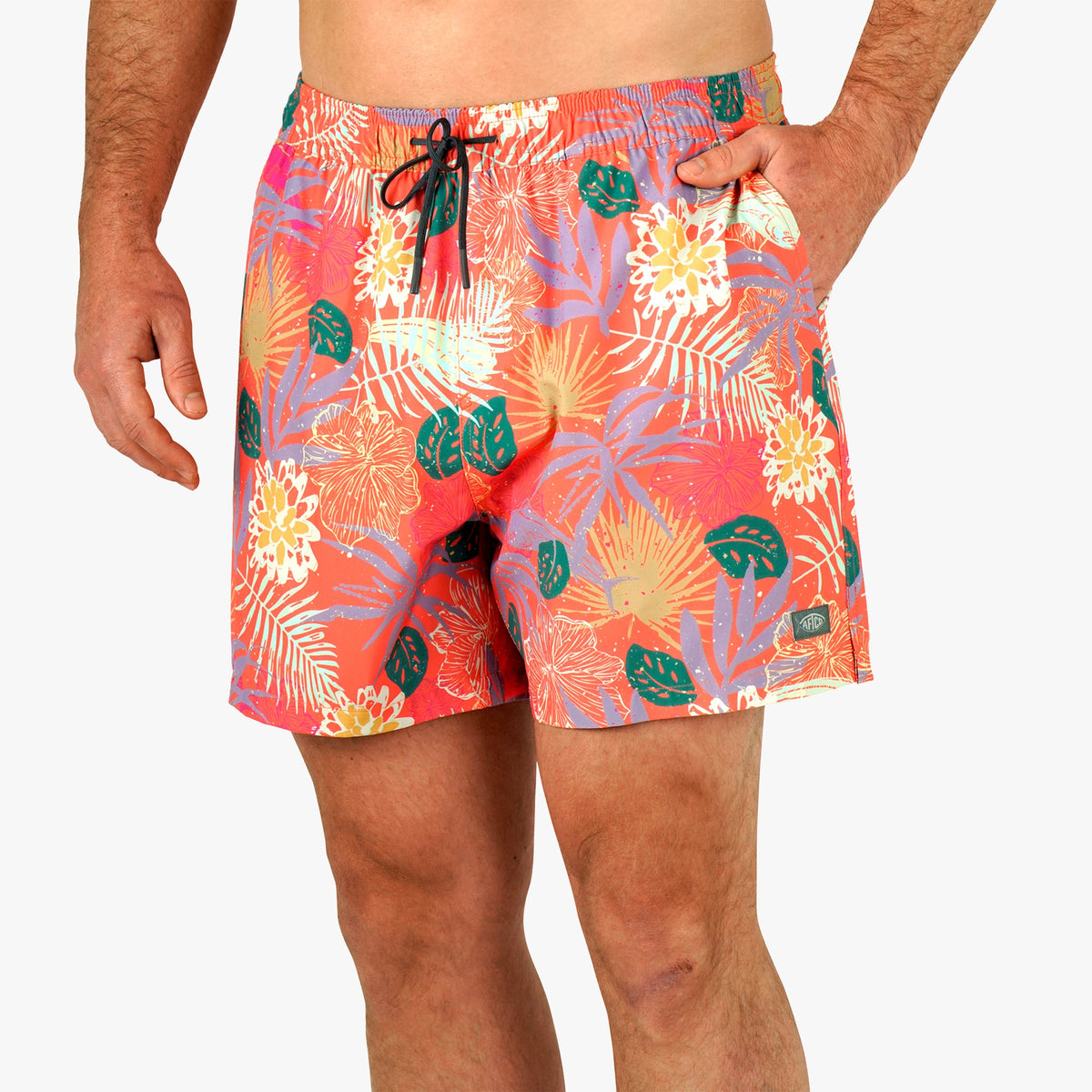 Coral Strike Printed Swim Trunks / AFTCO Value
