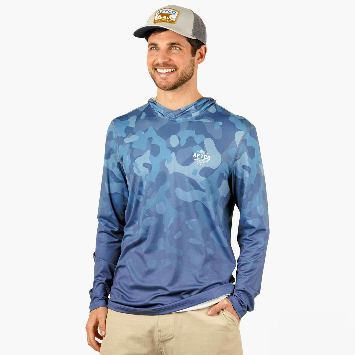 Air Force OG Camo OG Camo UVX LS Hooded Fishing Shirt / AFTCO Best Seller