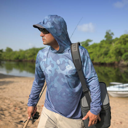 Air Force OG Camo OG Camo UVX LS Hooded Fishing Shirt / AFTCO Best Seller